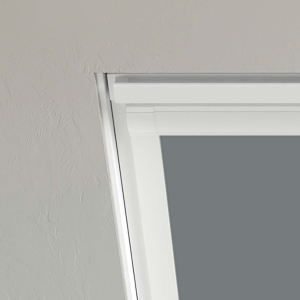 Smoldering Charcoal Dakstra Roof Window Blinds Detail White Frame