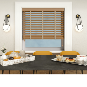 Soho with Canvas Tape Wood Venetian Blinds Open