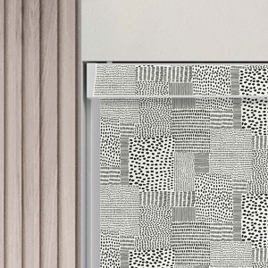 Speckle Monochrome Electric No Drill Roller Blinds Product Detail