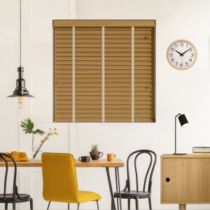 Tawny with Hessian Tape Wood Venetian Blinds