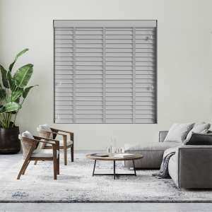 Whitby Grey with Tape Wood Venetian Blinds