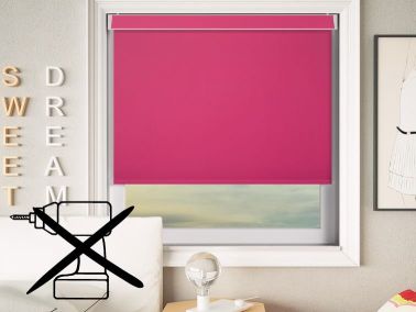 no drill bedroom roller blinds bright pink