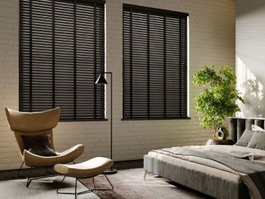 black wood blinds 