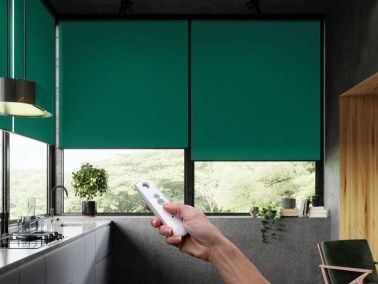 Green electric roller blinds 