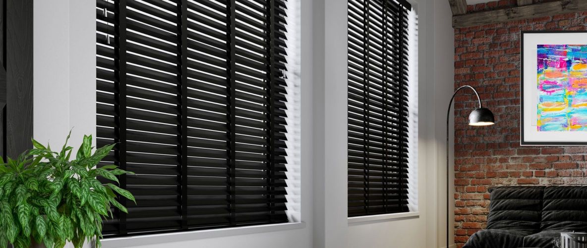 black wood blinds