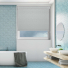 Ava Hint of Blue Electric No Drill Roller Blinds