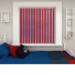 Bedtime Bright Red Vertical Blinds Open