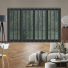 Luxe Anthracite Vertical Blinds Open