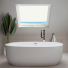 Shower Safe Linen Aurora Roof Window Blinds White Frame