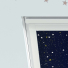 Starry Night KeyliteRoof Window Blinds Detail White Frame