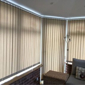 Origin Hessian Vertical Blind with sewn in weights 