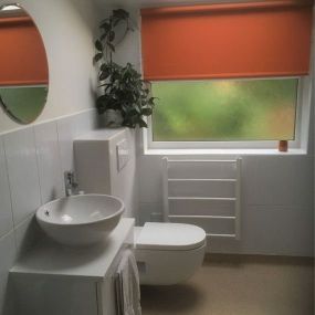 Orange Bathroom Roller Blind