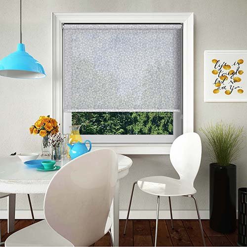 Filigree white roller blind