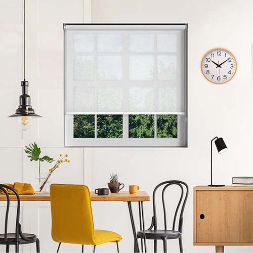 Voile white roller blind