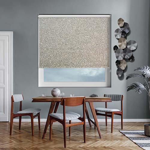 silver glitter roller blind